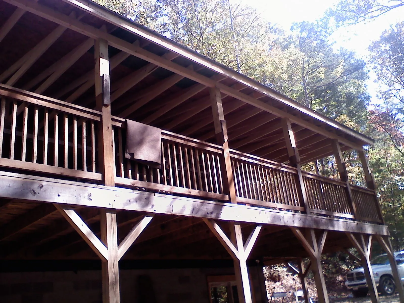 Timber framing under a new elevated porch and deck — Roof Leak Repair in Mc Connells by Roofing Brothers